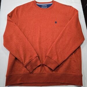IZOD Advantage Performance Mens Fleece Sweatshirt Orange Stretch Crewneck Large